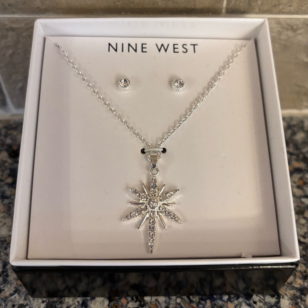 Nine West Silver Necklace and Earring Set - Picture 3 of 5